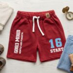 red jercy shorts