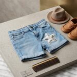 Star Sequence work denim Shorts for girls