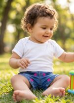 Girls palm trees Embroided Denim Shorts - Image 3