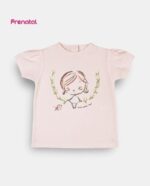 PRN Girl Embroided Flower Pink Shirt
