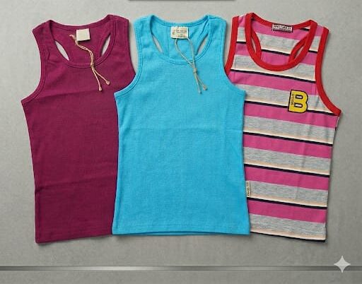pack of 3 tank tops (4) Pack of three Imported Tank Tops For Baby Girls - Image 1