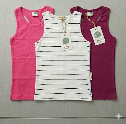 pack of 3 tank tops (5) Pack of three Imported Tank Tops For Baby Girls - Image 1