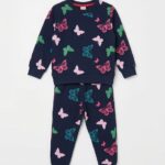 Butterfly Print Kids Fleece Tracksuit