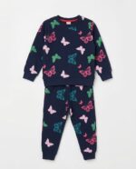 Butterfly Print Kids Fleece Tracksuit