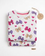 Cute Bows Print Fleece Tracksuit - Image 3