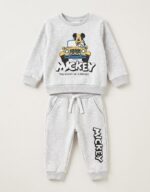 Greyish white mickey mouse tracksuit