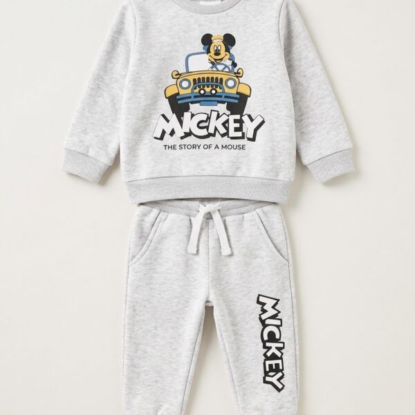 Greyish white mickey mouse tracksuit