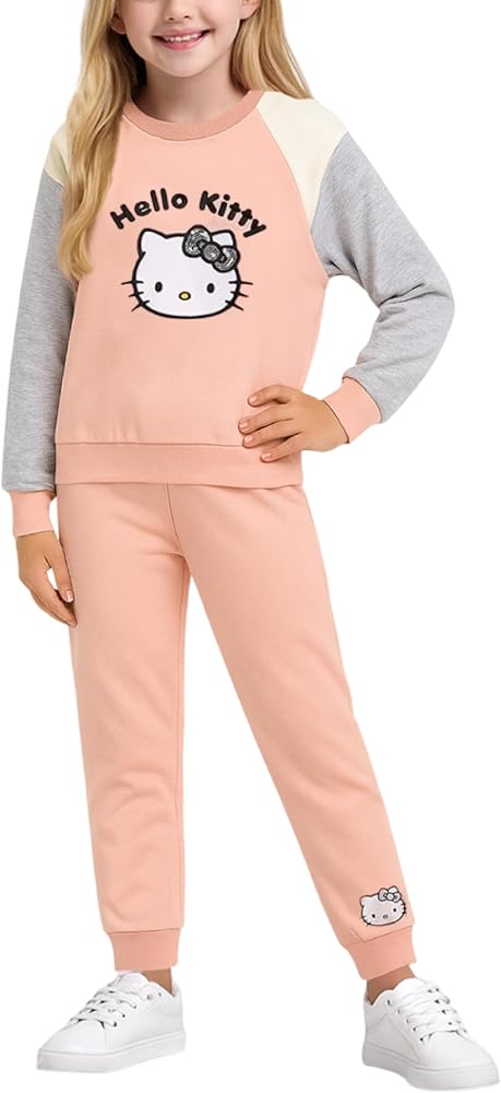 61Go7FPxwPL._AC_UY1000_ Hello Kitty Fleece Tracksuit for girls - Image 1
