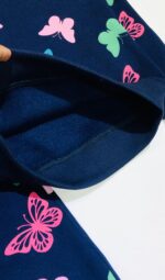 Butterfly Print Kids Fleece Tracksuit - Image 4