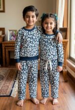 LTC136 Trendy Overall Snow Leopard Print Fleece Tracksuit - Image 2