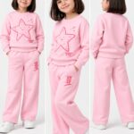 LTC141 Girls' Soft Fleece Starry Eyed Tracksuit Set – Pastel Pink
