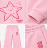 LTC141 Girls' Soft Fleece Starry Eyed Tracksuit Set – Pastel Pink - Image 4