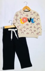 LTC233 Cute Hearts Rainbow Girls Fleece Tracksuit - Image 3