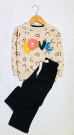 LTC233 Cute Hearts Rainbow Girls Fleece Tracksuit